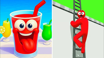 Juice Run vs Ladder Run - All levels gameplay Speedrun walkthrough Android ios Ep1 🥤🧃🆚🪜🏃