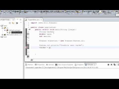 Java programavimo pamoka 3 - Duomenu nuskaitymas