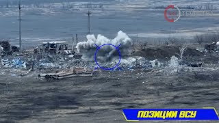 Footage from Spornoye, where Russian forces destroyed enemy positions with artillery.