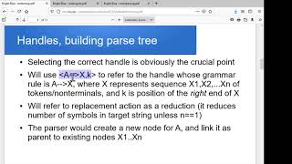 Intro to bottom-up parsing