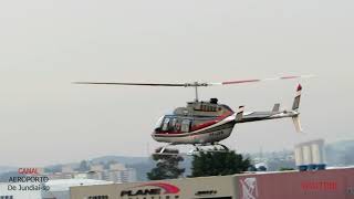 Helicóptero Bell 206 Jet Ranger Aproximação Belíssima e Pouso,Pax Para o Legacy