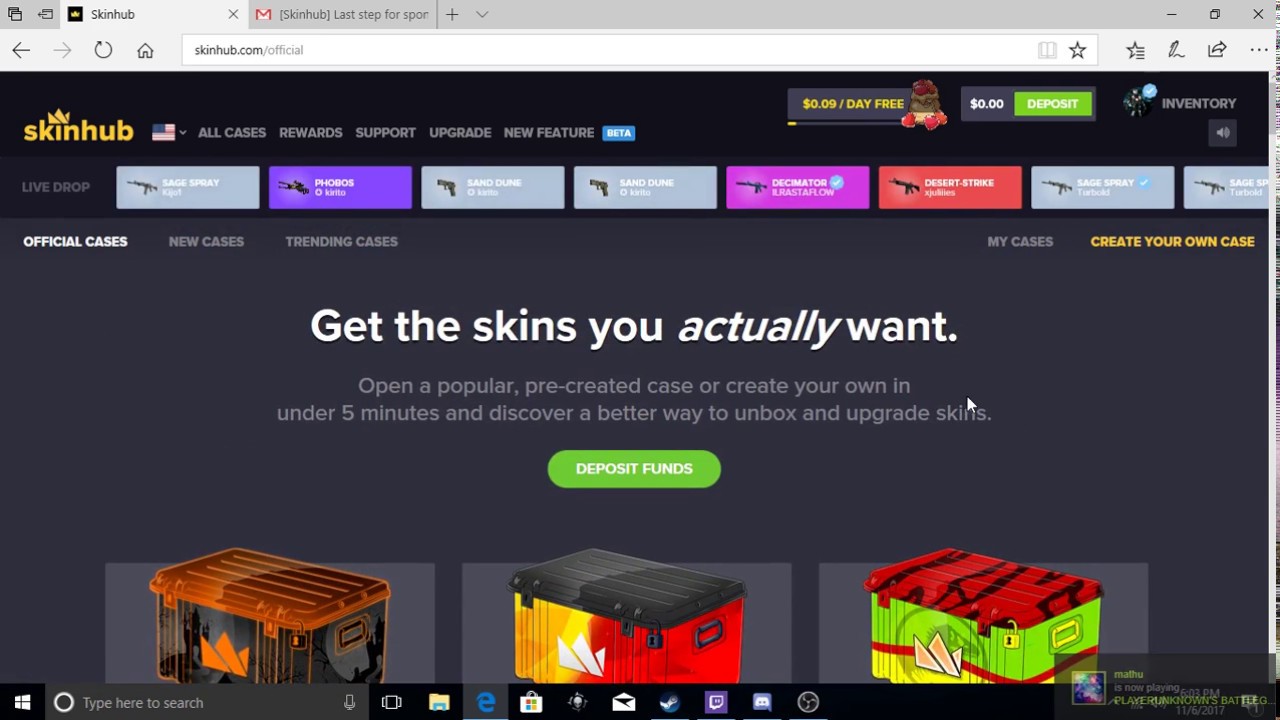 Skinhub.com   BEST CSGO CASE OPENING WEBSITE!!!