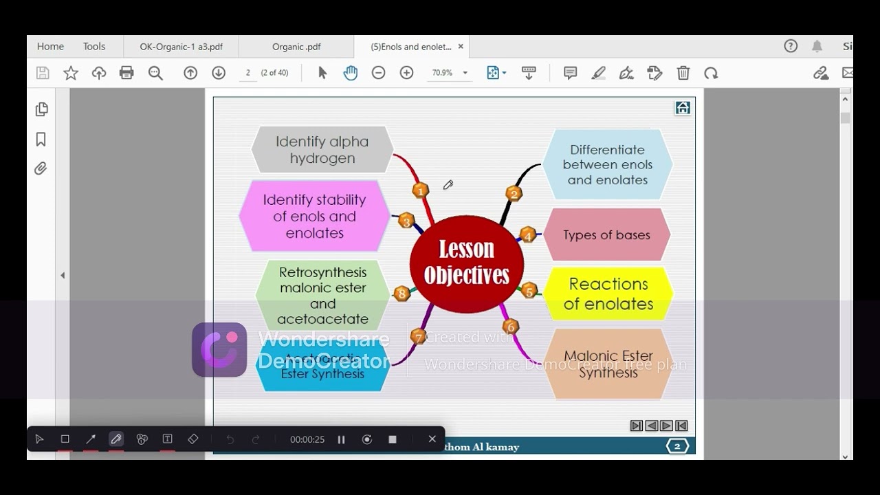 شرح كمياء عضوية جامعة الاميرة نوره بالسعودية | نموذج شرح enols & enolates ..