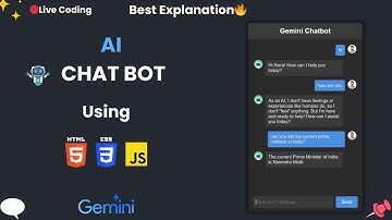 🤖Create ChatBot Using HTML Css And Javascript | AI ChatBot | Javascript Projects | Gemini Api