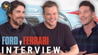 Ford v ferrari cast members matt damon, christian bale, jon bernthal,
tracy letts and director james mangold discuss the movie's crazy car
race sequences, ho...