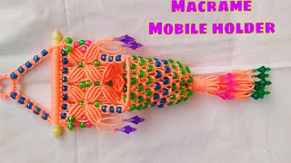 Diy macrame flower pattern mobile holder