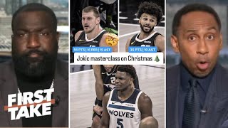 FIRST TAKE | Nikola Jokic is BEST player in World - Stephen A. & Perk on Nuggets beat Wolves in OT