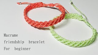【request】マクラメミサンガブレスレットの編み方〜Macrame  FriendShip Bracelet Tutorial