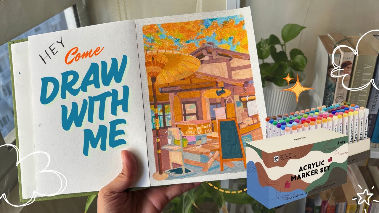 Draw with me | Trying out Arrtx 90 Acrylic Markers