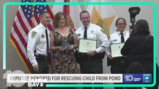 Deputies honored for rescuing child from pond, delivering baby on highway