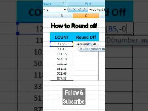 Excel round off formula | Round off in excel to nearest 1 | round off kaise karte hain