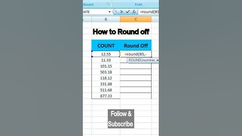 Excel round off formula | Round off in excel to nearest 1 | round off kaise karte hain