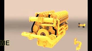 CATERPILLAR C175-16 Engine Animation| caterpillar Engine Animation