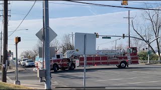 MCFRS Reserve Truck 2/716 Responding (Tiller Making U-Turn) To Beltway. (X2)
