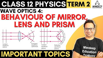Behaviour Of Mirror Lens And Prism Towards Plane Wavefront Class 12 Physics Term 2 CBSE Exam 2022