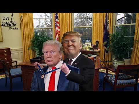 trump-awards-himself-medal-of-honor-at-white-house---animation-/-cartoon