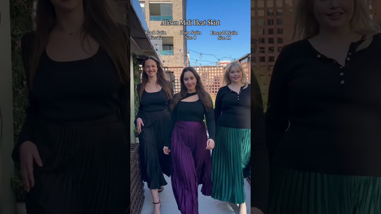 Workwear to Brunch: Satin Pleated Midi Skirt Try-On 