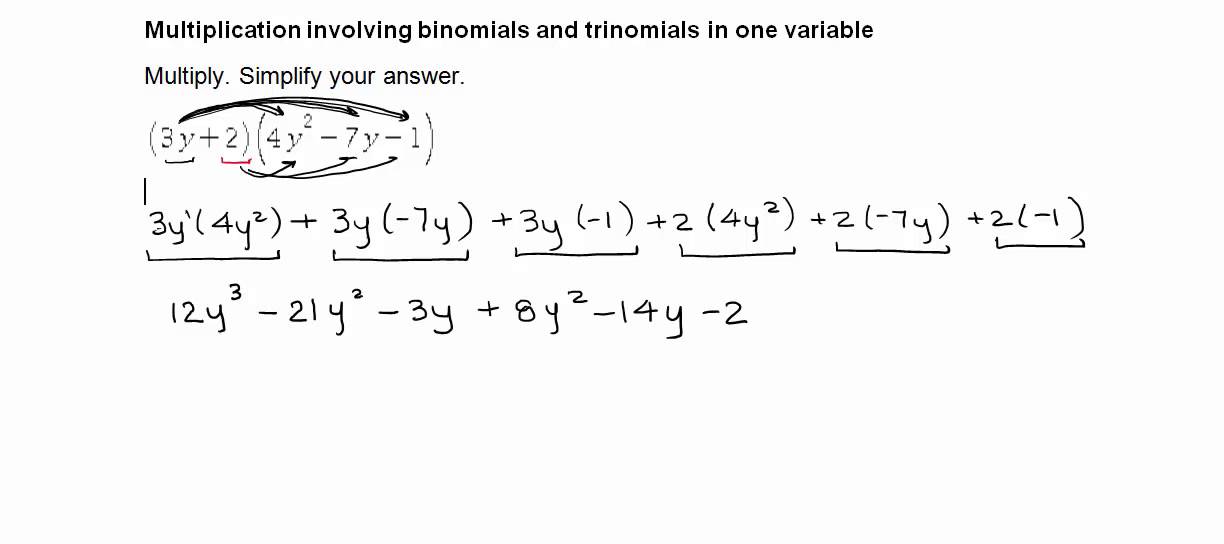 multiplication-involving-binomials-and-trinomials-in-one-variable-youtube