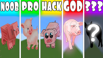 NOOB VS PRO VS HACKER VS GOD VS ??? PIG MINECRAFT PIXEL ART