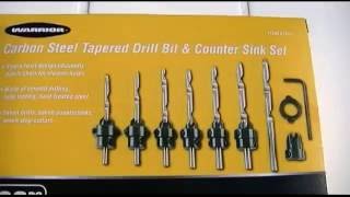 Originally recorded June 17, 2016. This is a review of the Harbor Freight Warrior Carbon Steel Tapered Drill Bit & Counter Sink Set, 