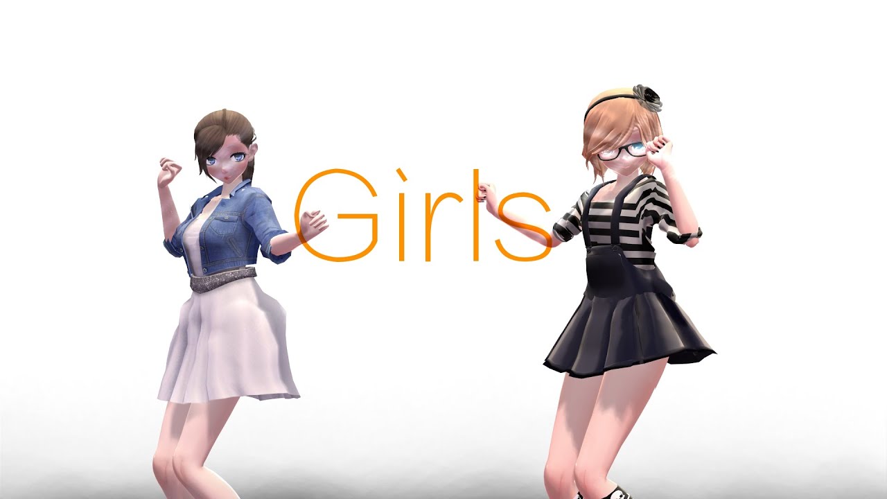 изучать conjugation 【MMD】 G I R L S 【Test model】