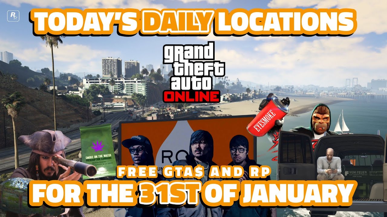 GTA: Online. • Today's Shipwreck, Gun Van, Street Dealers, LS Tags & Weed Bag locations. • Jan. 31st