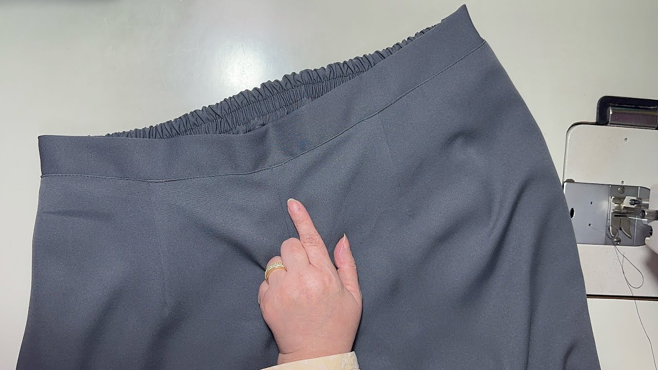 تركيب كمر البنطلون بأستك من الخلف لبنطلون المدرسه بأسهل طريقه للمبتدئين