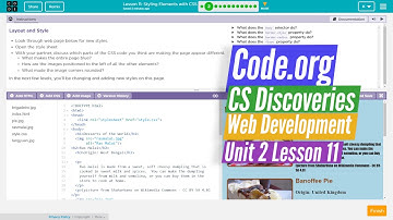 Styling Elements with CSS - Lesson 11.2 - Web Development Code.org CS Discoveries