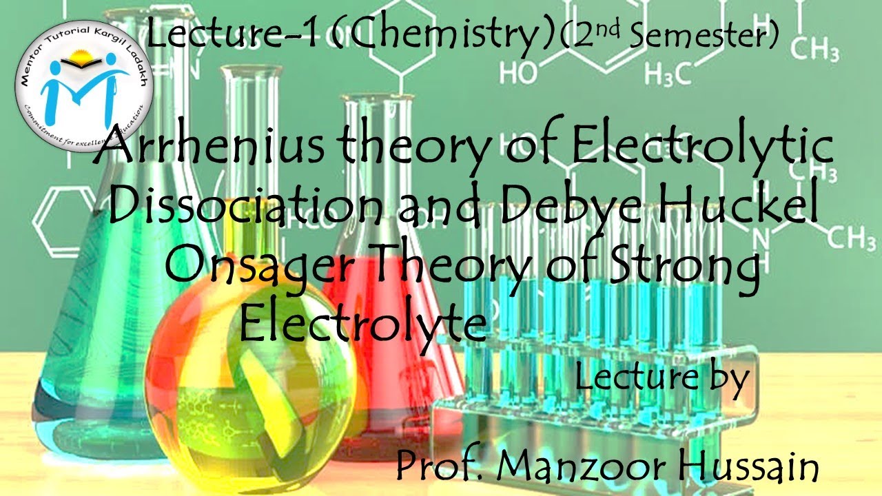 Arrhenius Theory Of Electrolytic Dissociation Lecture 1 Sem 2nd
