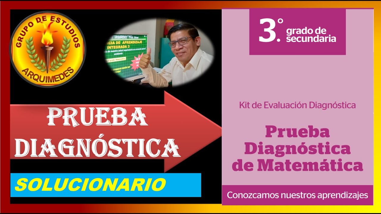 📌📌SOLUCIÓN PRUEBA DIAGNOSTICA DE MATEMATICA 🟩3° GRADO SECUNDARIA 🟡#
