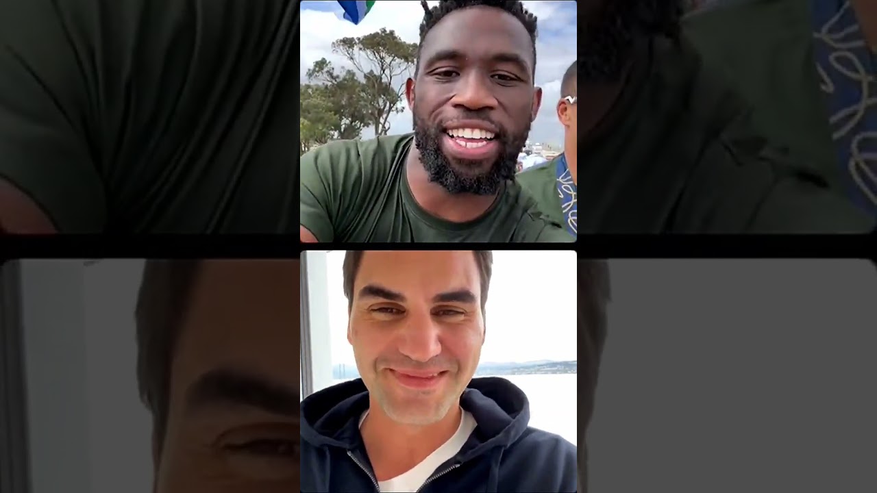 Roger Federer joins Springbok captain Siya Kolisi's Instagram live stream.