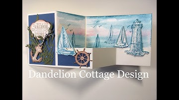 How To Make A Z Fold Card:  Sailing Home