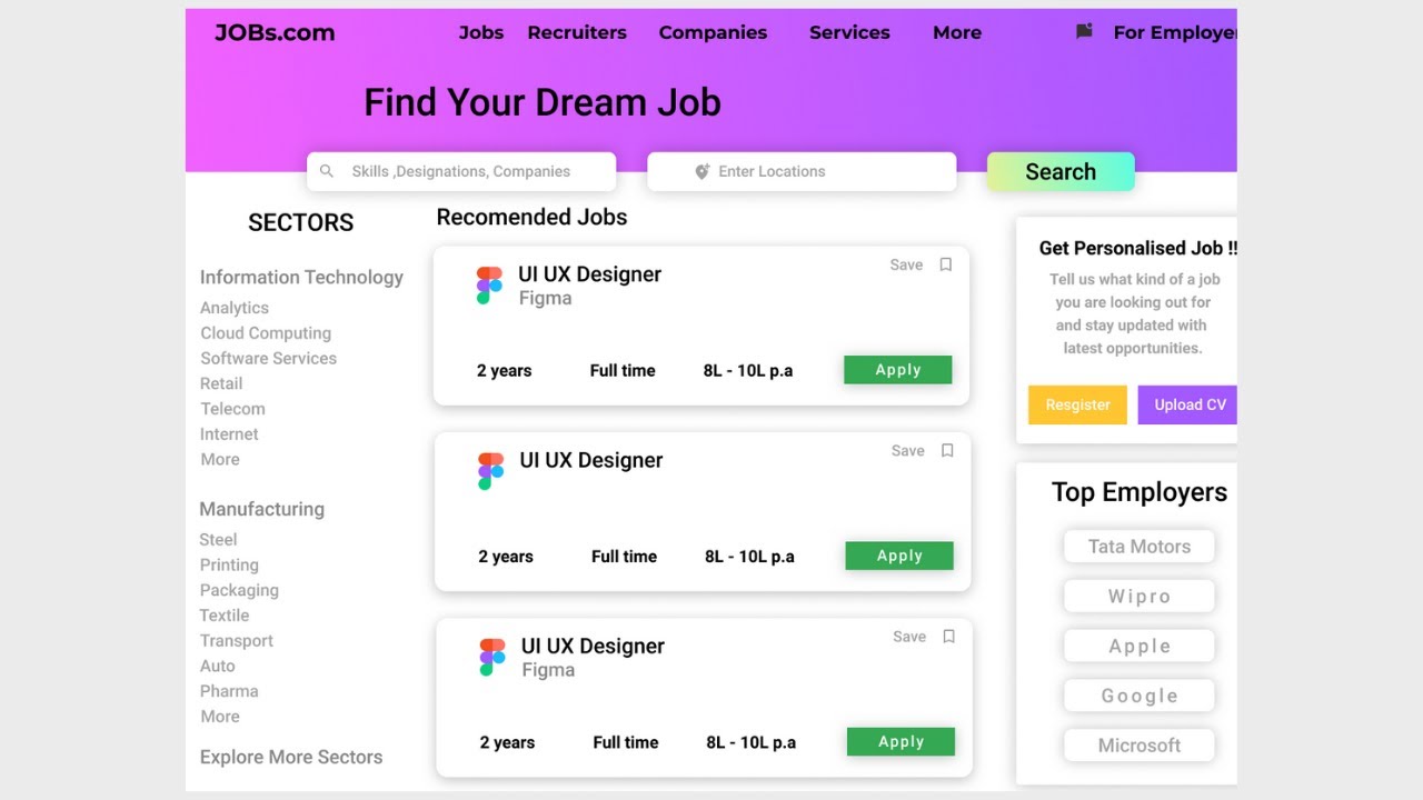 Job Website Home Page | HTML CSS Tutorial - YouTube