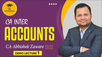 CA Inter Accounts Lecture 1 For November 2022  | By CA Abhishek Zaware | CA Inter Classes In Hindi