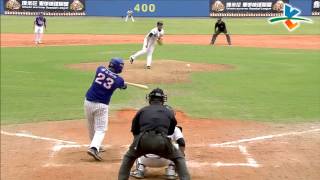 20140807-1 爆米花 崇越vs台電 9上 吳明訓敲安,帶回兩分打點