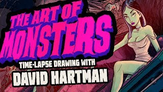 THE ART OF MONSTERS - THE NIGHT BEGINS - Time-lapse drawing in Procreate - monster tutorial