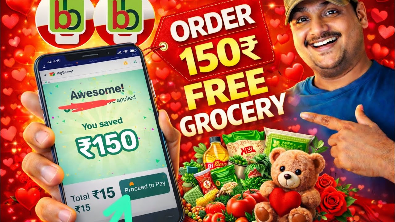 🍟🍫Bigbasket 150₹ Free Shopping | Bigbasket Free Chocolate Offer | Bigbasket Offers Today ​