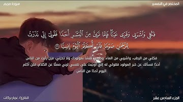 فناداها من تحتها ألا تحزني| ما تيسر من سورة مريم| القارئ عمار بركات