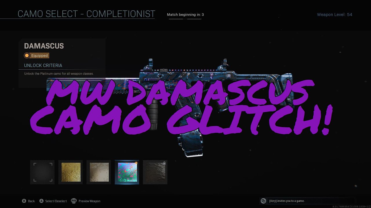 *GLITCH* MW Damascus Camo Dupe