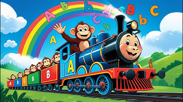 The Alphabet Train 🚂 | ABC Song with Monkeys for Kids