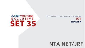 Previous Year Questions Of UGC NTA NET June 2020 Examination | ICT | SET 35