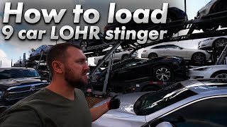 Failed attempt at loading 9 car Lohr car carrier