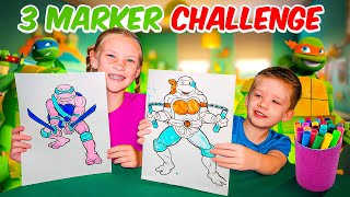 Teenage Mutant Ninja Turtles 3 Marker Challenge with Preston!!