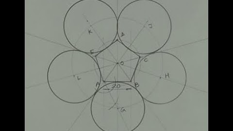 How to draw 5 equal circles outside a pentagon - Engineering drawing - Technical drawing