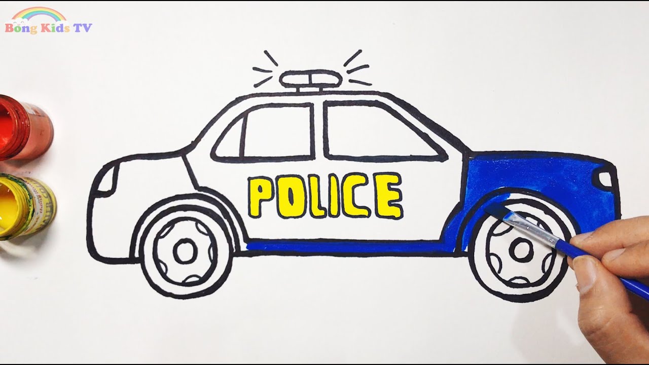 Vẽ Và Tô Màu Xe Cảnh Sát | Glitter Police Car Drawing and ...