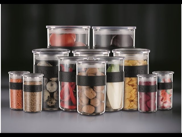 BODUM PRESSO storage jars topped with air-tight lids & with silicone rings  | kitchenware I unboxing - YouTube