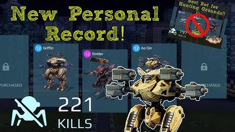 Actual Best Robot for War Robots [WR] PvE Hunting Grounds (Ao Qin) - 221 Kills; Personal Record