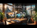 25/5 Pomodoro Technique🗻 Jazz music + Frequency for Relaxing, Studying and Working 🗻