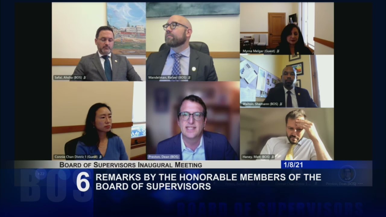 San Francisco Supervisor Dean Preston's 2021 Inaugural Speech to the Board of Supervisors