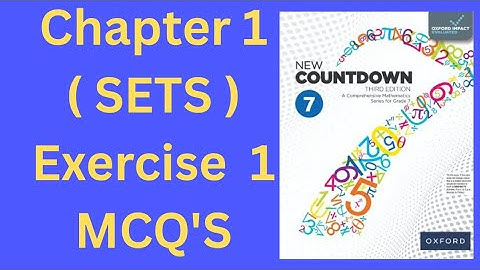 New oxford countdown maths class 7th 3rd edition || chapter 1 SETS || MCQS